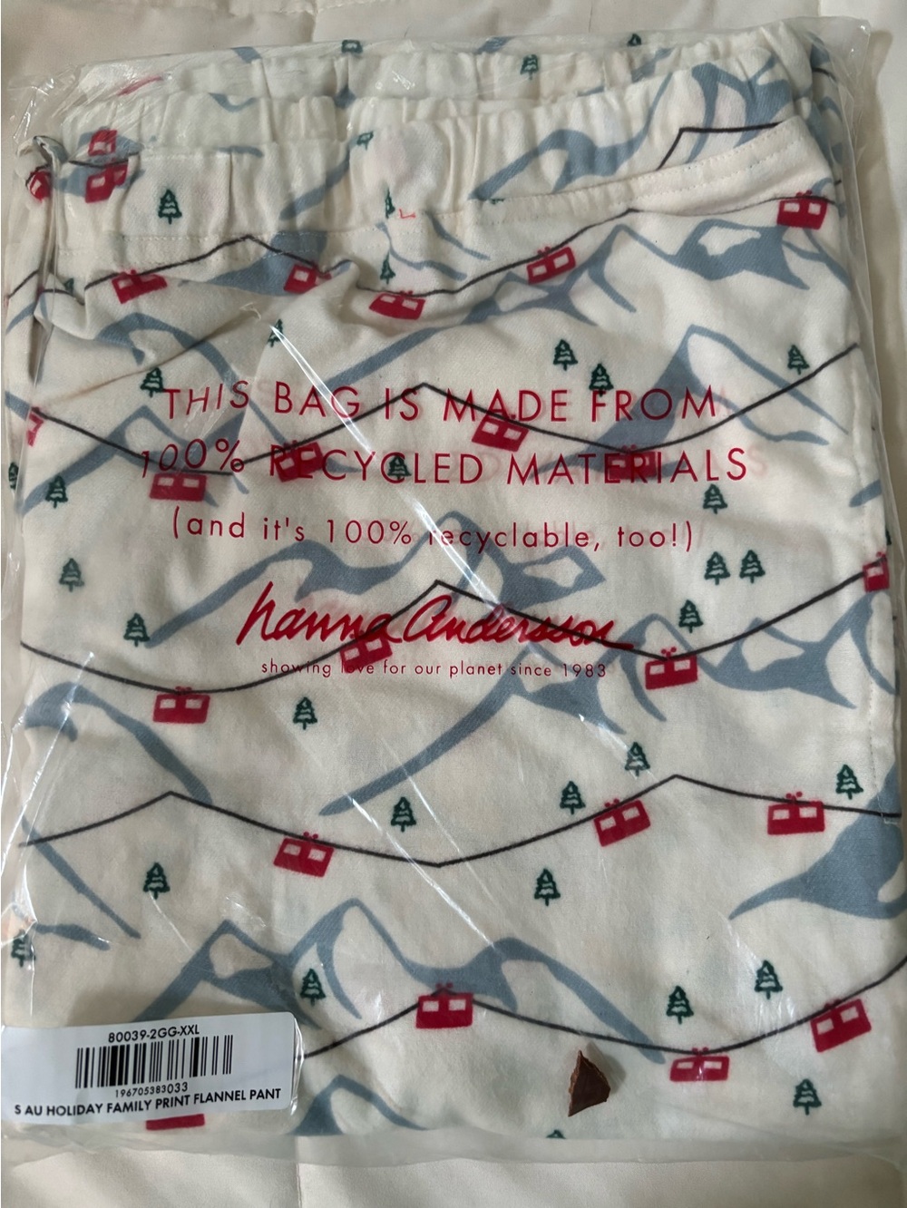 Hanna Andersson flannel pajama pants bottoms xxl